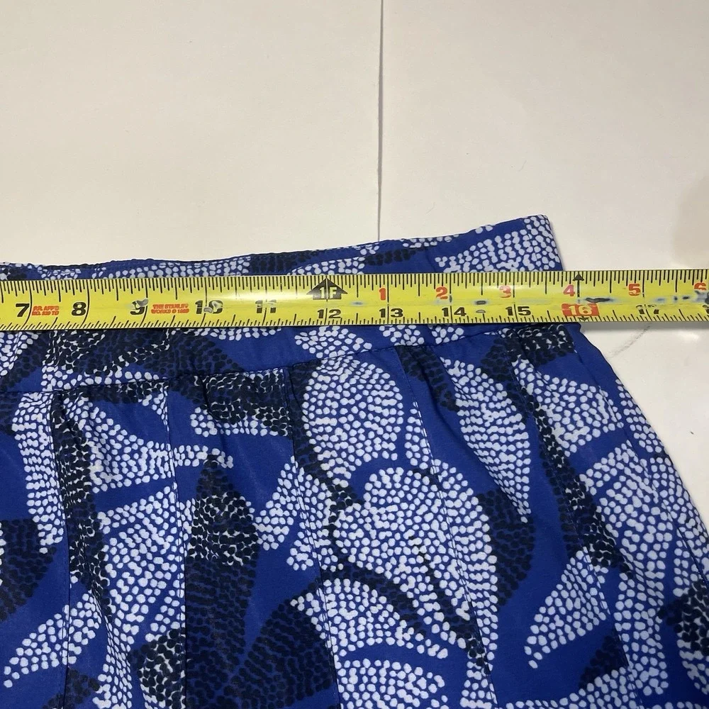 Chico's Floral Pleated Pull On Skort Skirt 1, 8 Pockets Colorful Outdoor Modest
